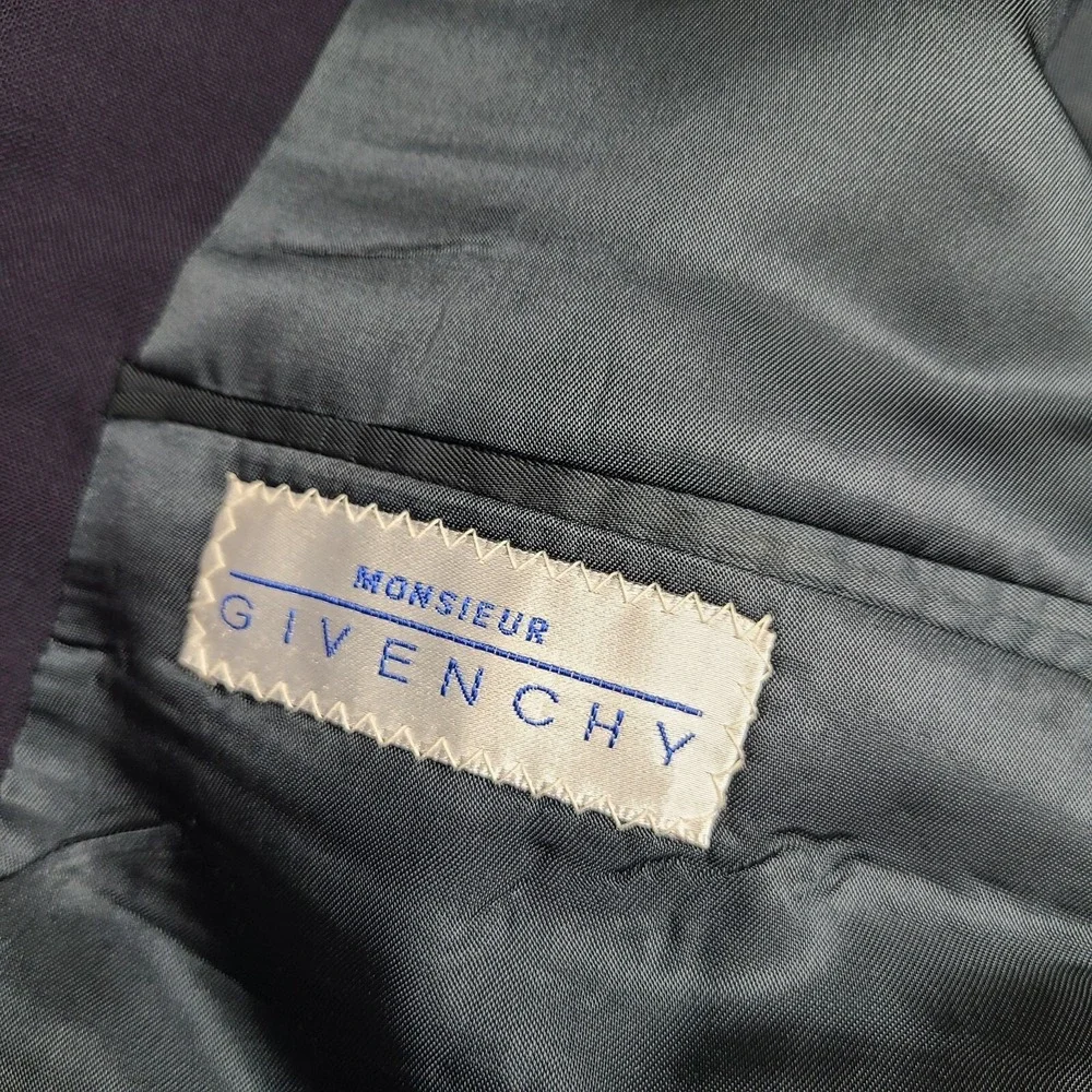 Givenchy Monsieur Navy Blue Sport‎ Coat Blazer Made in USA Sz 43 R